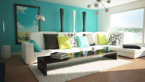 salón turquesa colores oscuros